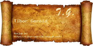 Tibor Gerold névjegykártya